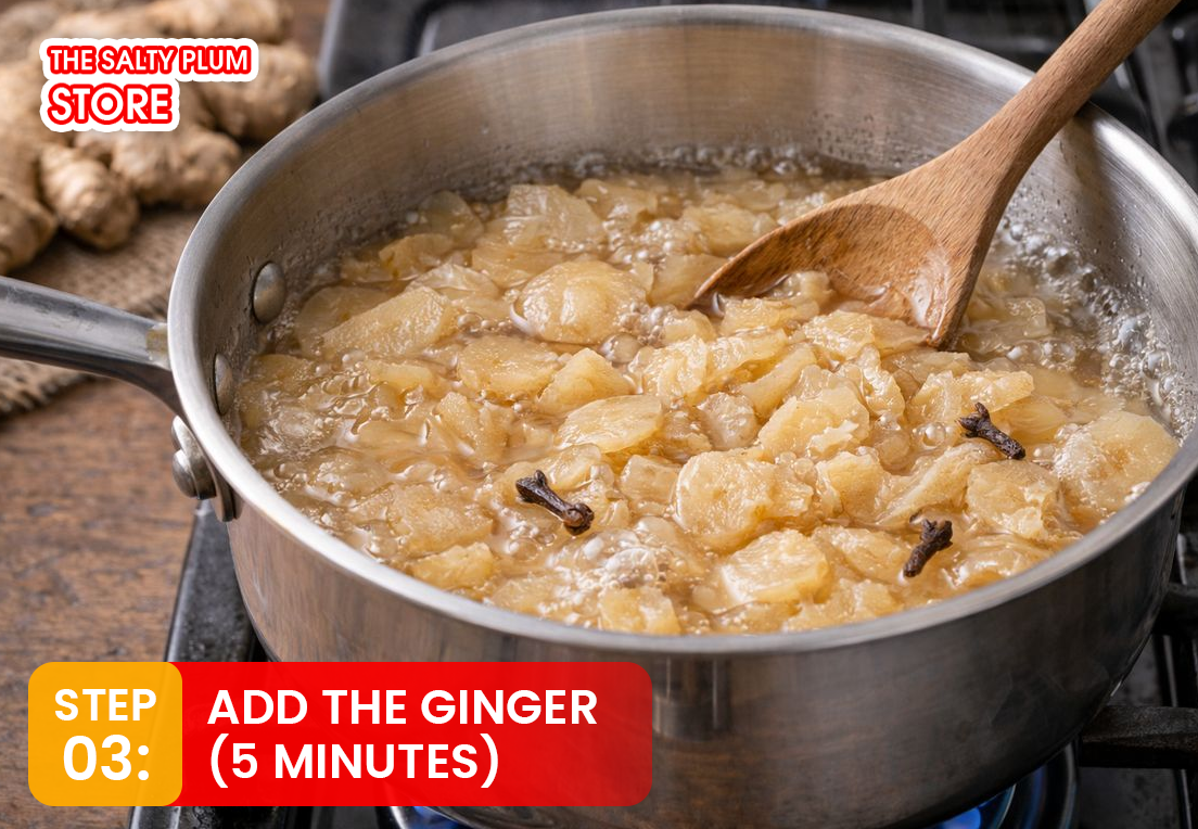 add the ginger for dried ginger jam