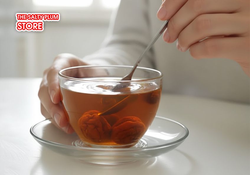 Combine tea and plums
