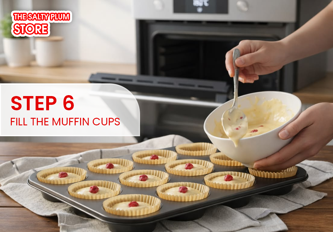 Fill the muffin cups