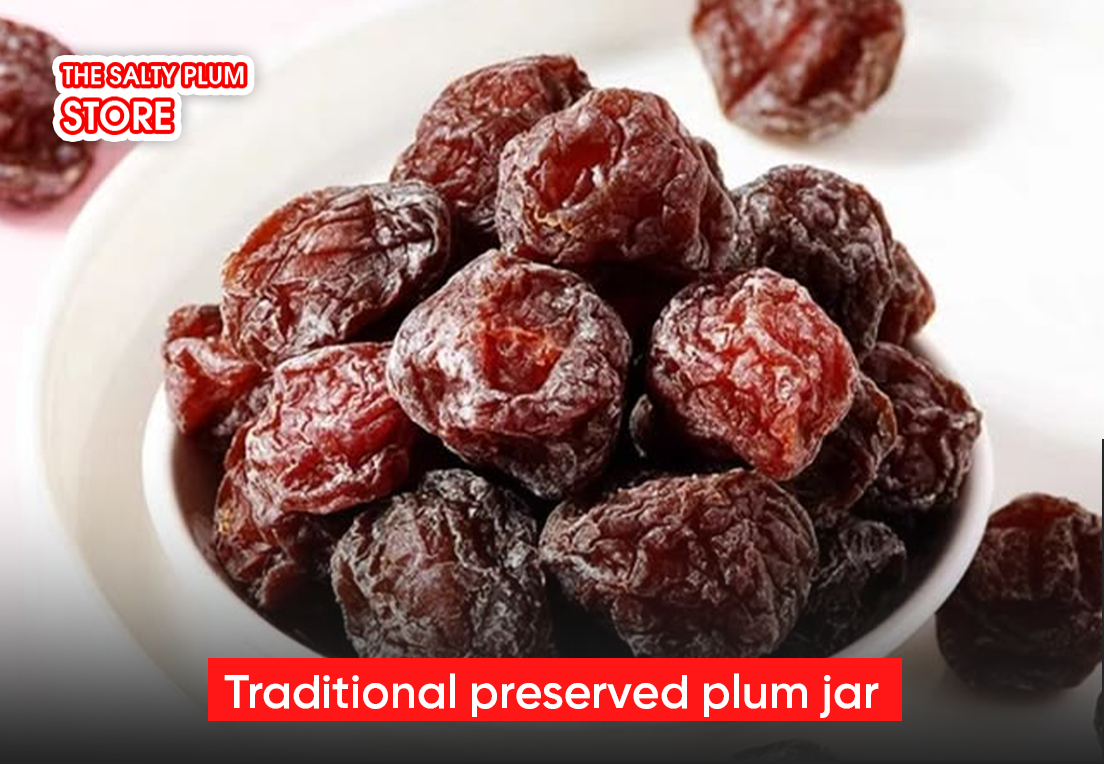 Traditional preserved plum jar